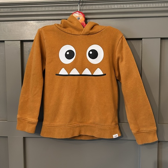 GAP Other - Gap Monster Graphic Hoodie Sweatshirt Mustard Yellow Cotton Kids Size 5